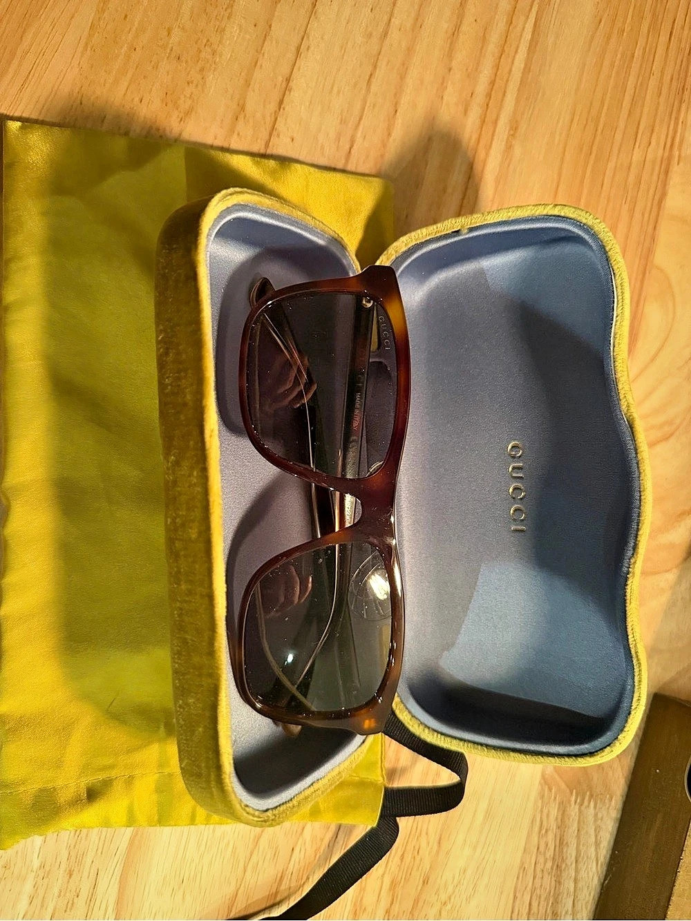 Gucci Brown Sunglasses with Gold-Tone Detail